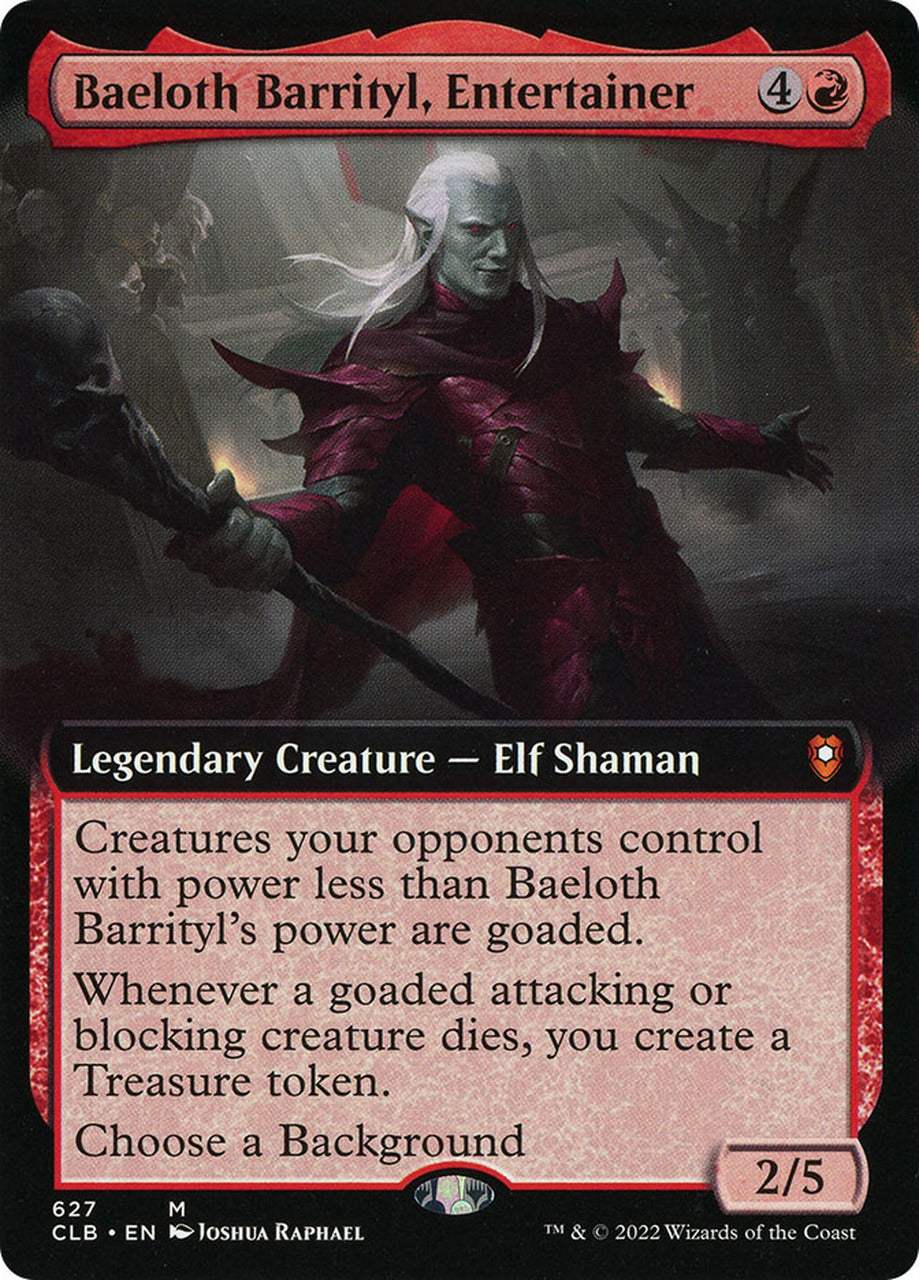 Baeloth Barrityl, Entertainer (Extended Art) [Commander Legends: Battle for Baldur's Gate] | GnG Games