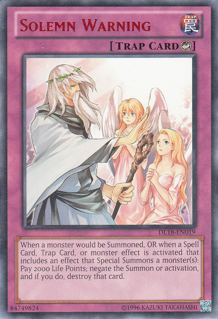 Solemn Warning (Red) [DL18-EN019] Rare | GnG Games