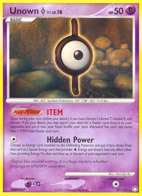 Unown I (37/123) [Diamond & Pearl: Mysterious Treasures] | GnG Games