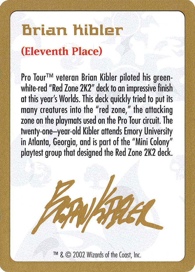 Brian Kibler Bio [World Championship Decks 2002] | GnG Games