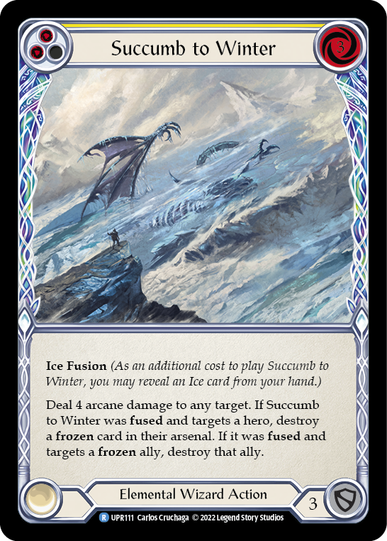 Succumb to Winter (Yellow) [UPR111] (Uprising)  Rainbow Foil | GnG Games