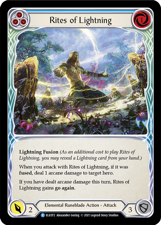 Rites of Lightning (Blue) [ELE072] (Tales of Aria)  1st Edition Rainbow Foil | GnG Games