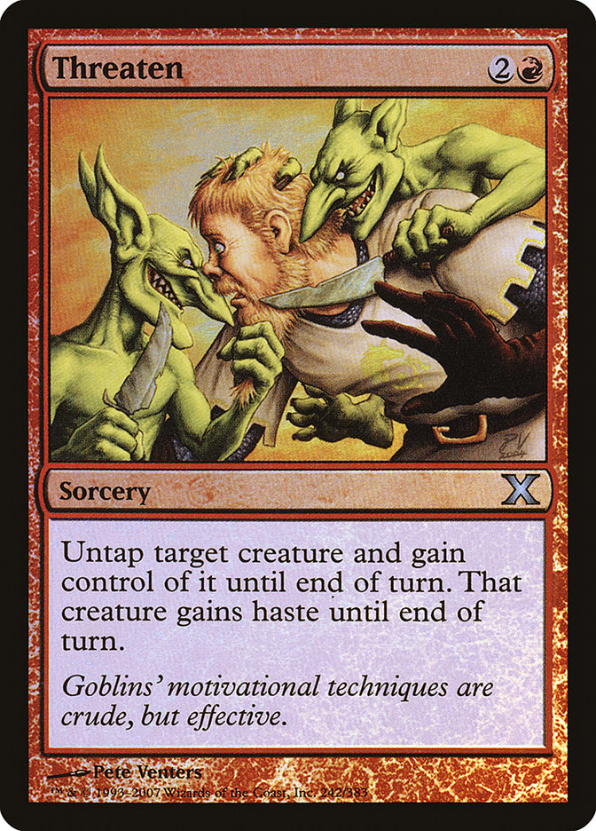 Threaten (Premium Foil) [Tenth Edition] | GnG Games