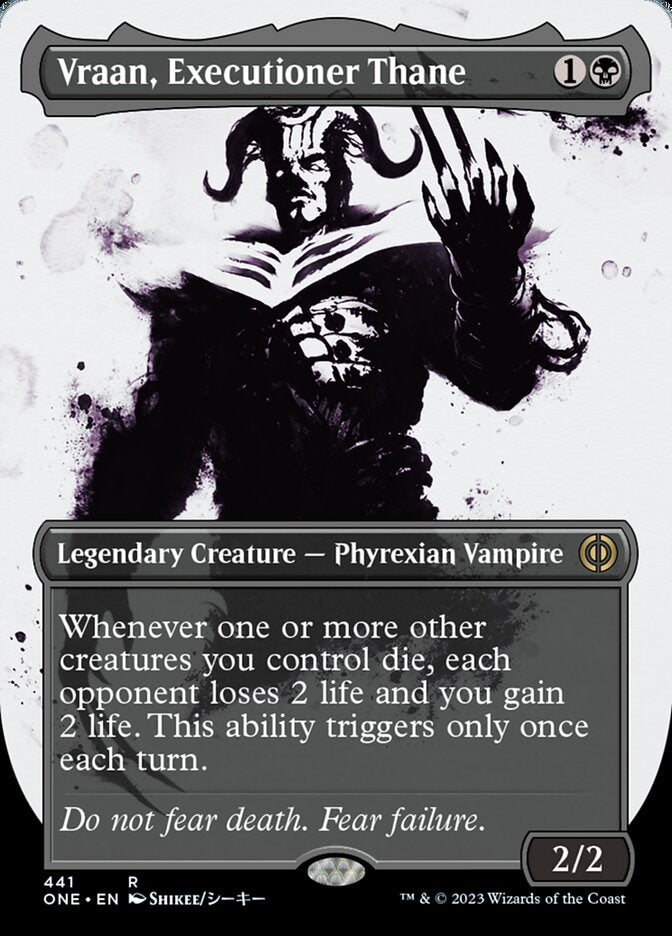 Vraan, Executioner Thane (Borderless Ichor Step-and-Compleat Foil) [Phyrexia: All Will Be One] | GnG Games