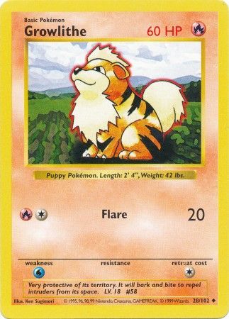 Growlithe (28/102) [Base Set Shadowless Unlimited] | GnG Games