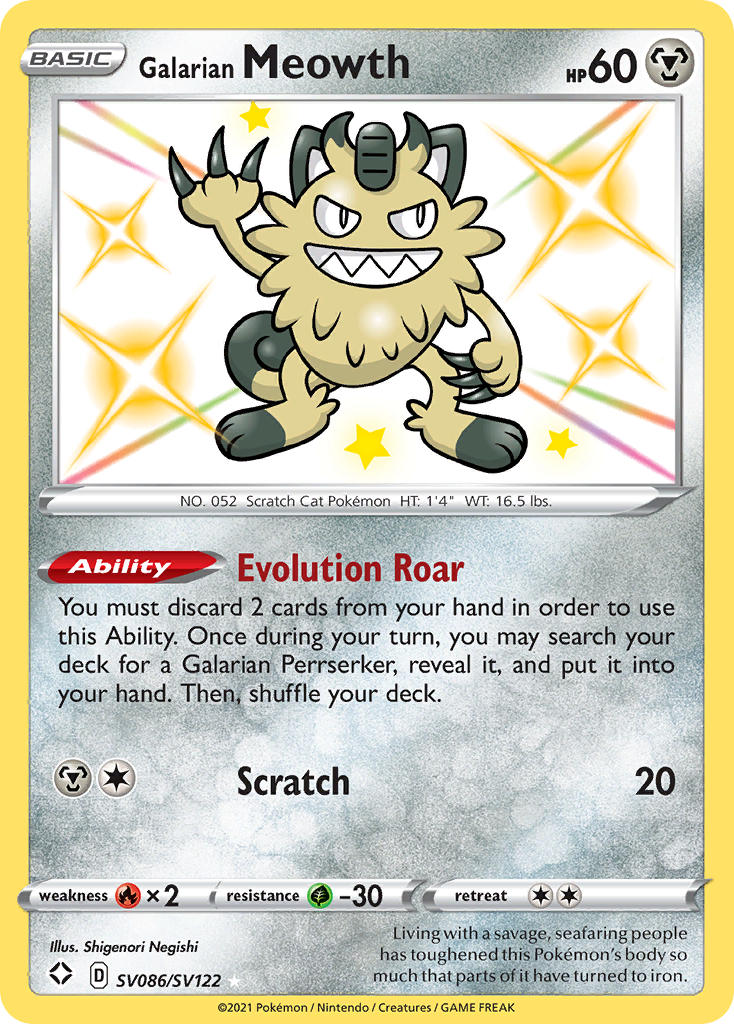 Galarian Meowth (SV086/SV122) [Sword & Shield: Shining Fates] | GnG Games