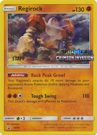 Regirock (SM74) (Staff Prerelease Promo) [Sun & Moon: Black Star Promos] | GnG Games