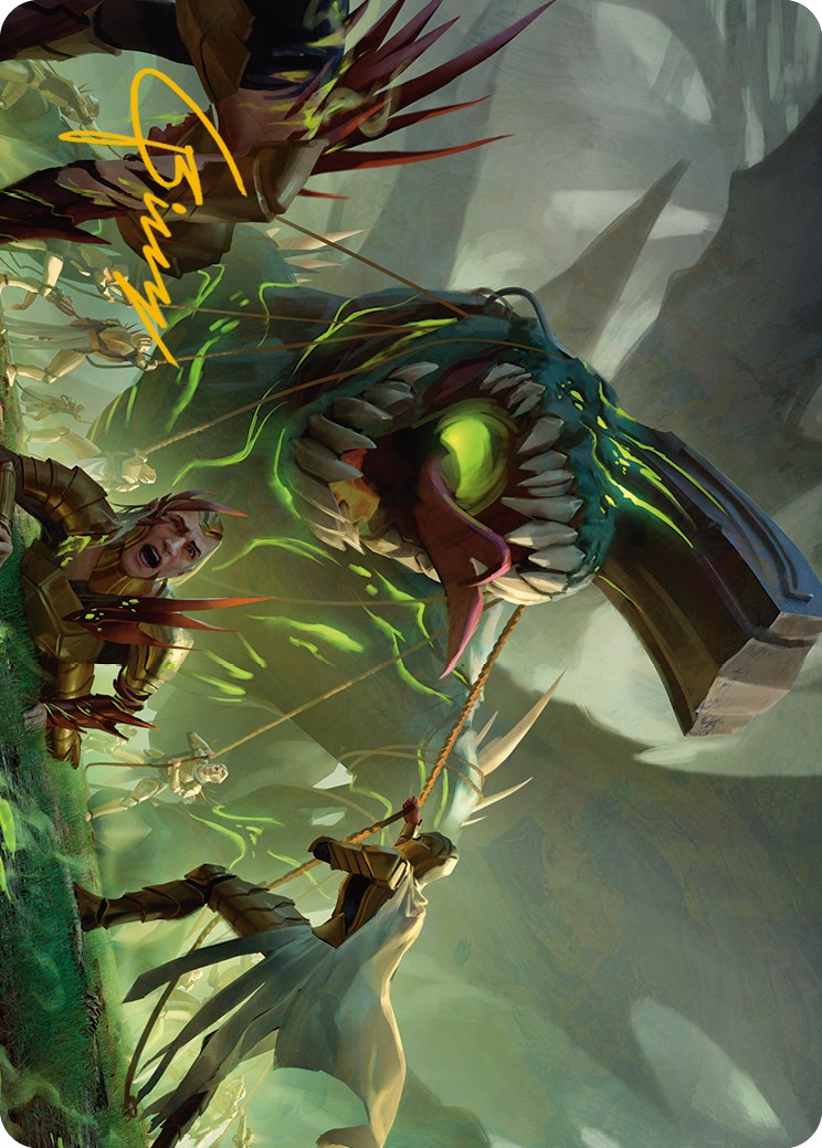 Noxious Assault Art Card (Gold-Stamped Signature) [Phyrexia: All Will Be One Art Series] | GnG Games