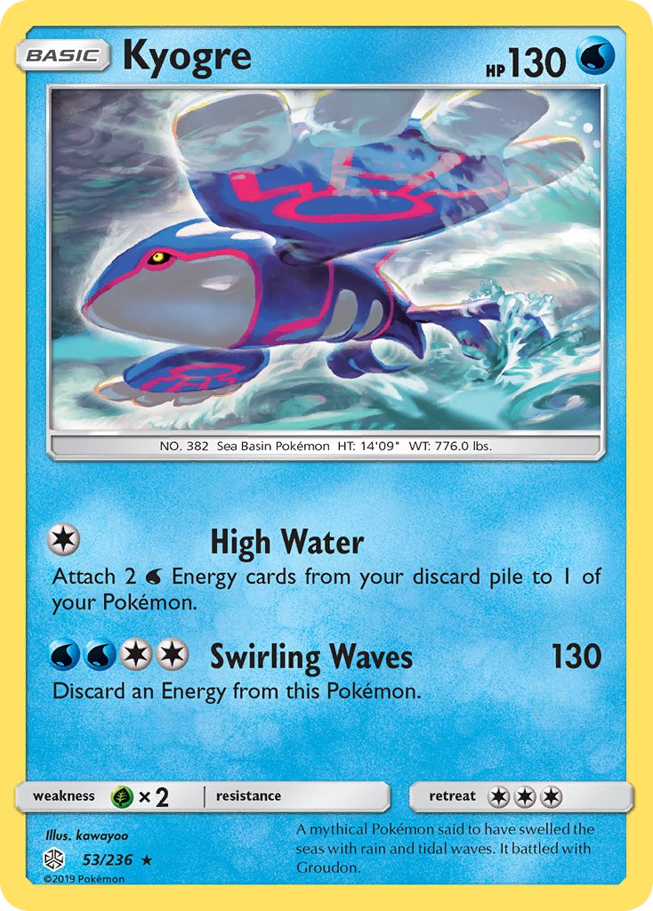 Kyogre (53/236) (Cracked Ice Holo) (Theme Deck Exclusive) [Sun & Moon: Cosmic Eclipse] | GnG Games