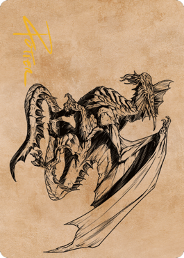 Ancient Silver Dragon Art Card (47) (Gold-Stamped Signature) [Commander Legends: Battle for Baldur's Gate Art Series] | GnG Games