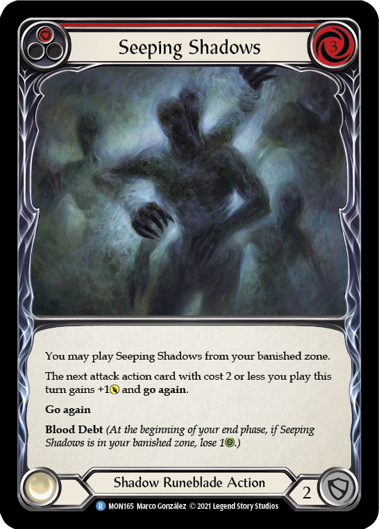 Seeping Shadows (Red) (Rainbow Foil) [MON165-RF] 1st Edition Rainbow Foil | GnG Games