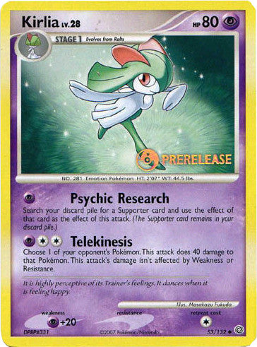 Kirlia (53/132) (Prerelease Promo) [Diamond & Pearl: Black Star Promos] | GnG Games