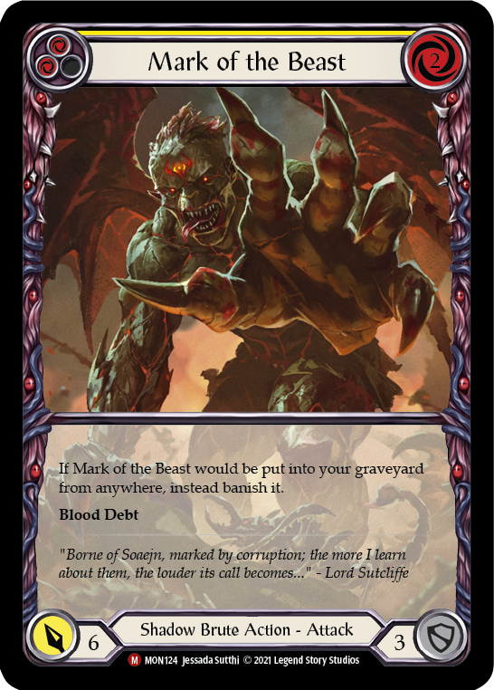 Mark of the Beast (Extended Art Rainbow Foil) [MON124-EA] 1st Edition Rainbow Foil | GnG Games