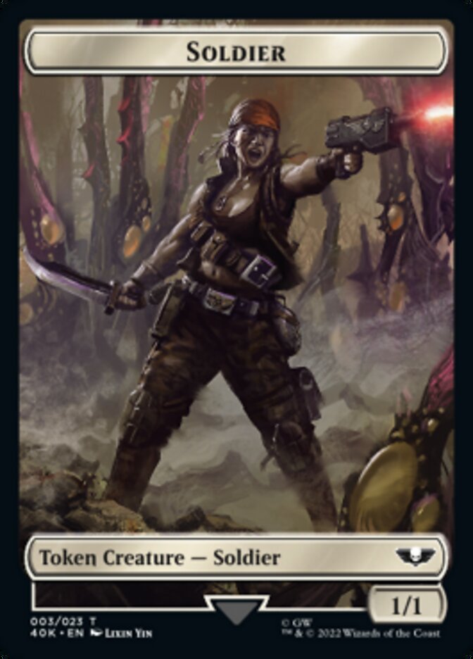 Soldier (003) // Sicarian Infiltrator Double-sided Token (Surge Foil) [Universes Beyond: Warhammer 40,000 Tokens] | GnG Games