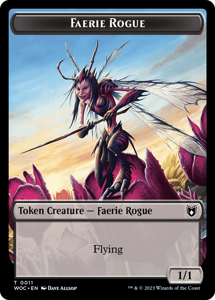 Faerie Rogue // Pirate (0011) Double-Sided Token [Wilds of Eldraine Commander Tokens] | GnG Games