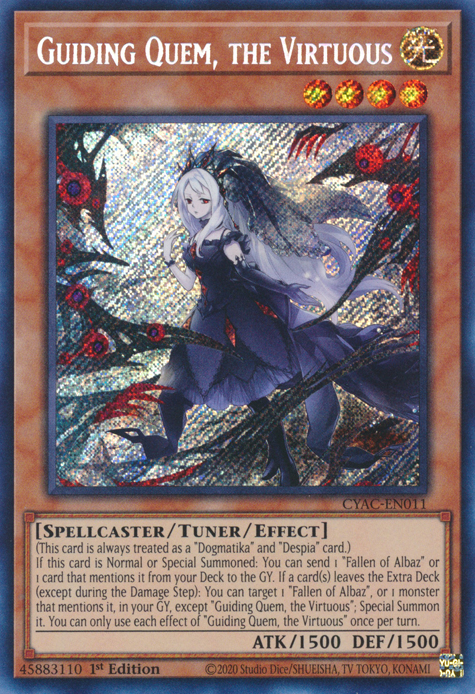 Guiding Quem, the Virtuous [CYAC-EN011] Secret Rare | GnG Games