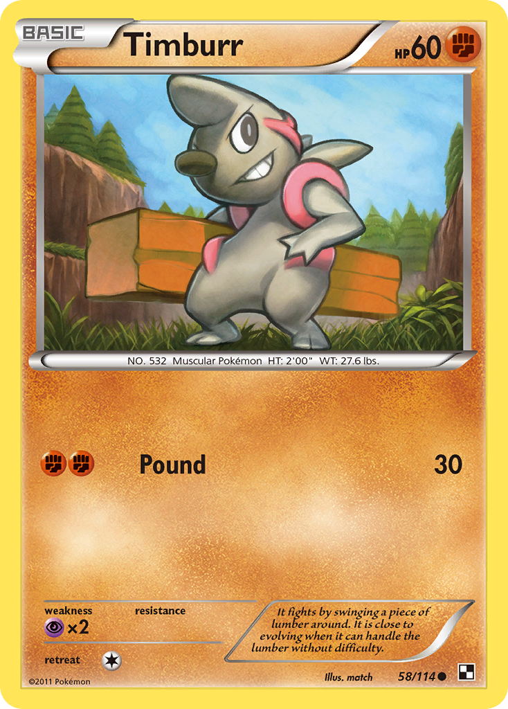 Timburr (58/114) [Black & White: Base Set] | GnG Games