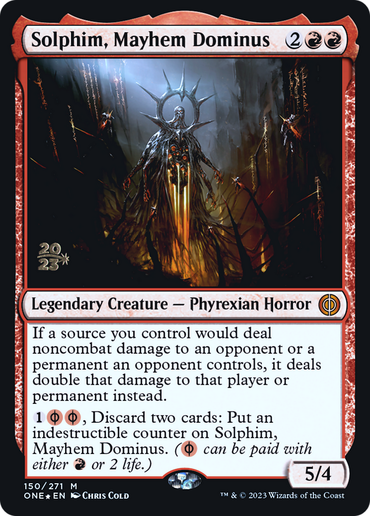 Solphim, Mayhem Dominus [Phyrexia: All Will Be One Prerelease Promos] | GnG Games