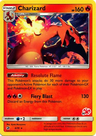 Charizard (3/70) (Charizard Stamp #39) [Battle Academy 2020] | GnG Games