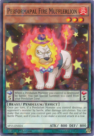 Performapal Fire Mufflerlion [SP15-EN024] Shatterfoil Rare | GnG Games