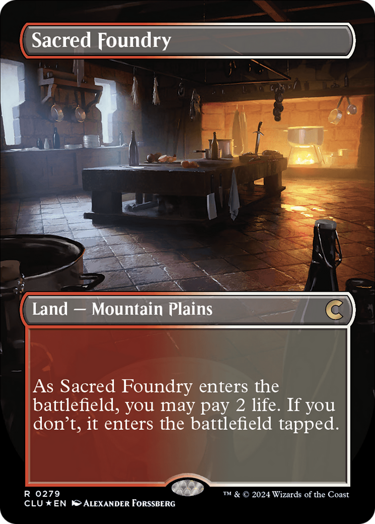 Sacred Foundry (Borderless) [Ravnica: Clue Edition] | GnG Games