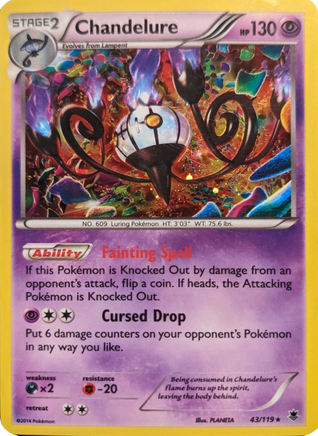 Chandelure (43/119) (Cosmos Holo) [XY: Phantom Forces] | GnG Games