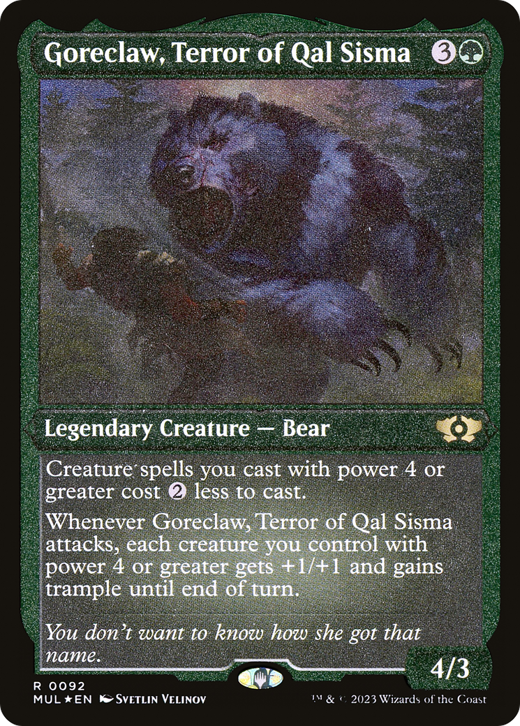 Goreclaw, Terror of Qal Sisma (Foil Etched) [Multiverse Legends] | GnG Games