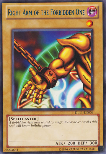 Right Arm of the Forbidden One (Blue) [DL11-EN004] Rare | GnG Games