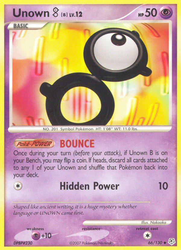 Unown B (66/130) [Diamond & Pearl: Base Set] | GnG Games