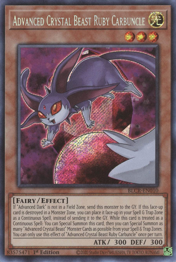 Advanced Crystal Beast Ruby Carbuncle [BLCR-EN010] Secret Rare | GnG Games