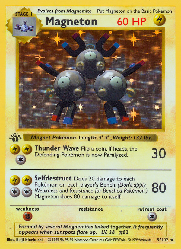 Magneton (9/102) (Shadowless) [Base Set 1st Edition] | GnG Games