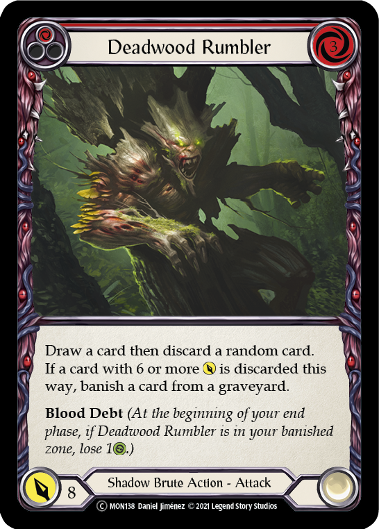 Deadwood Rumbler (Red) (Rainbow Foil) [U-MON138-RF] Unlimited Edition Rainbow Foil | GnG Games