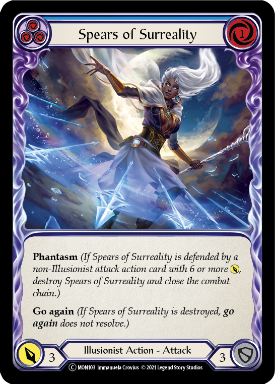 Spears of Surreality (Blue) (Rainbow Foil) [U-MON103-RF] Unlimited Edition Rainbow Foil | GnG Games