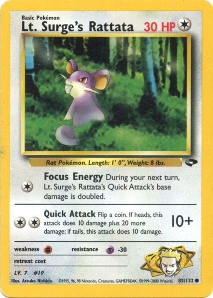 Lt. Surge's Rattata (85/132) [Gym Challenge Unlimited] | GnG Games