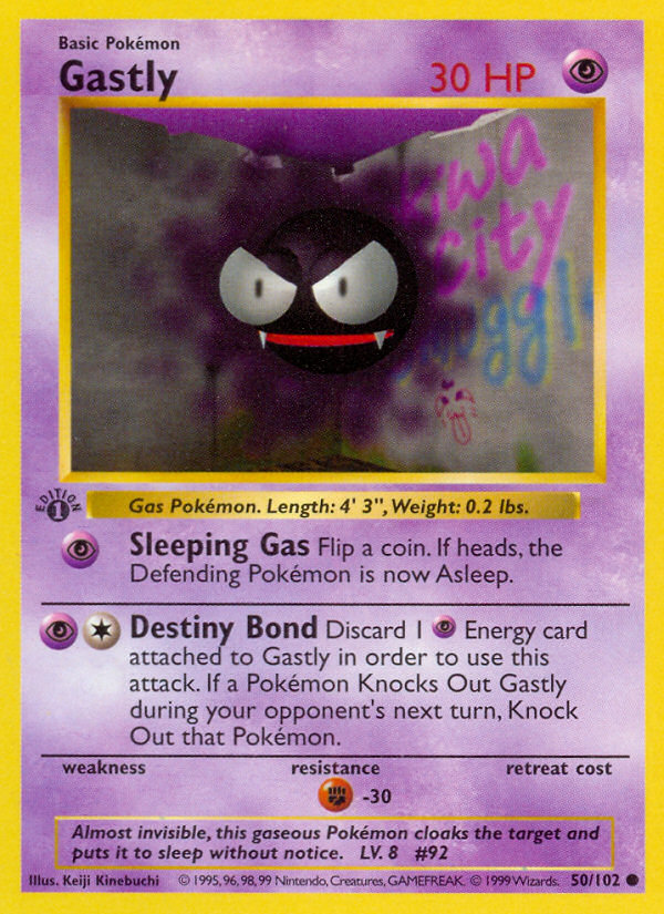 Gastly (50/102) (Shadowless) [Base Set 1st Edition] | GnG Games