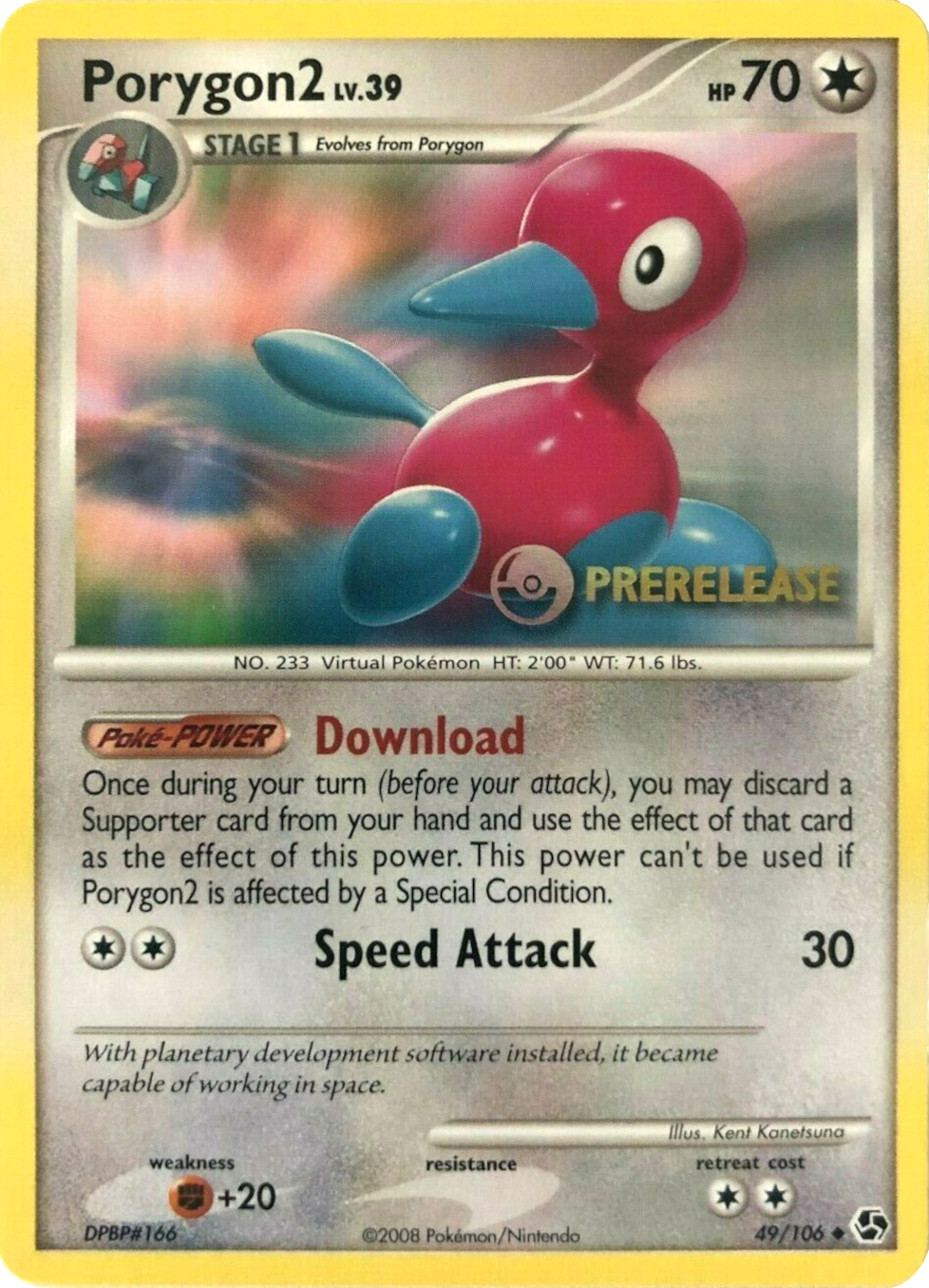 Porygon2 (49/106) (Prerelease Promo) [Diamond & Pearl: Black Star Promos] | GnG Games