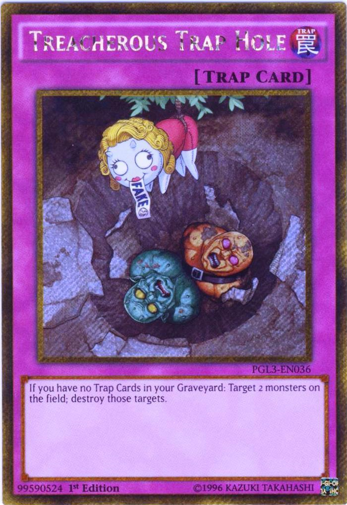 Treacherous Trap Hole [PGL3-EN036] Gold Secret Rare | GnG Games