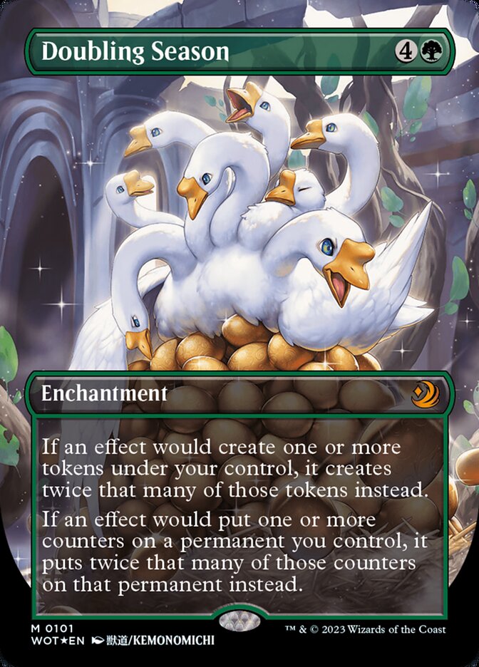 Doubling Season (Anime Borderless) (Confetti Foil) [Wilds of Eldraine: Enchanting Tales] | GnG Games