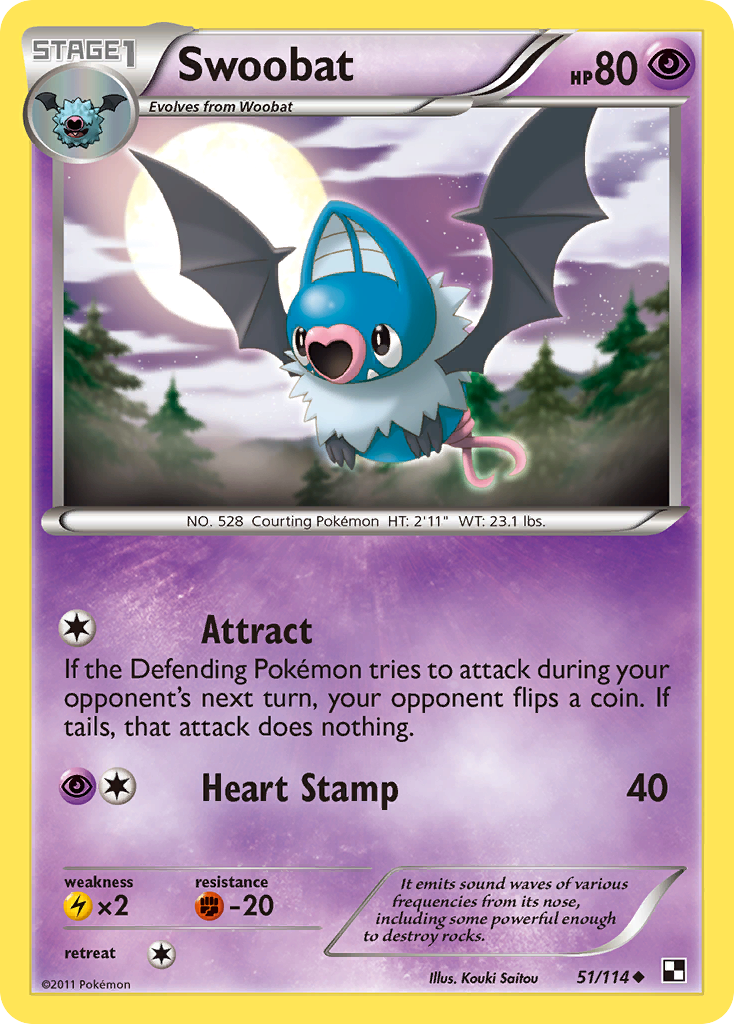 Swoobat (51/114) [Black & White: Base Set] | GnG Games