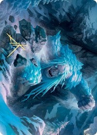 Icehide Troll Art Card (Gold-Stamped Signature) [Kaldheim: Art Series] | GnG Games