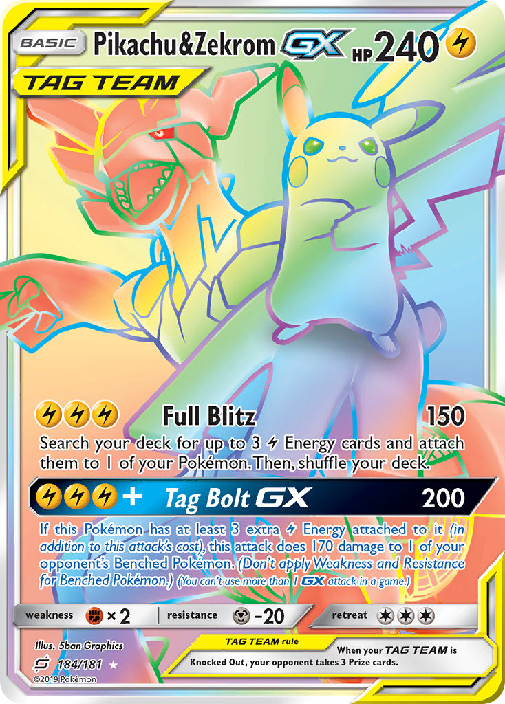 Pikachu & Zekrom GX (184/181) [Sun & Moon: Team Up] | GnG Games