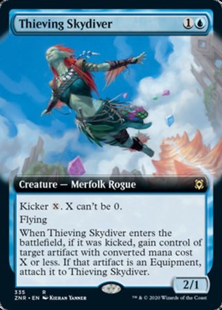 Thieving Skydiver (Extended Art) [Zendikar Rising] | GnG Games