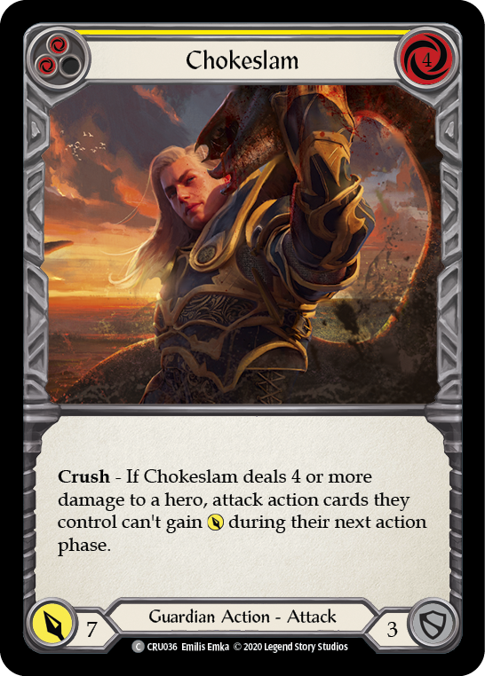 Chokeslam (Yellow) [CRU036] 1st Edition Rainbow Foil | GnG Games