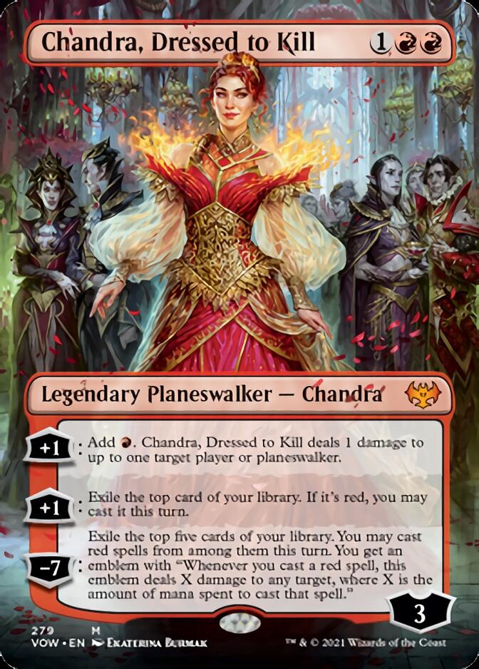 Chandra, Dressed to Kill (Borderless) [Innistrad: Crimson Vow] | GnG Games