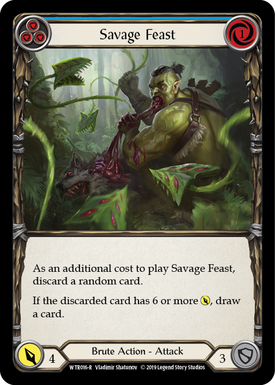 Savage Feast (Blue) [WTR016-R] Alpha Print Rainbow Foil | GnG Games