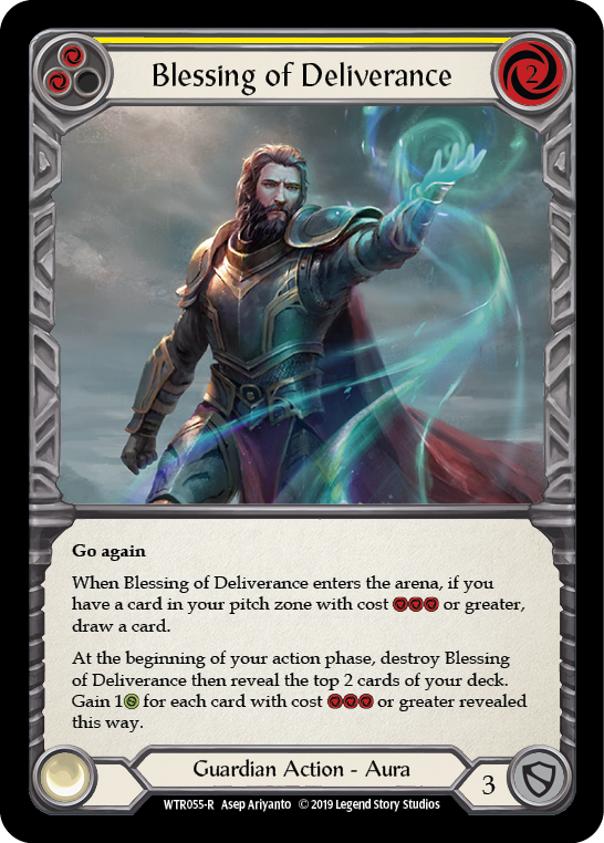 Blessing of Deliverance (Yellow) [WTR055-R] Alpha Print Rainbow Foil | GnG Games