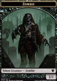 Zombie (005) // Gold (010) Double-sided Token [Commander 2017 Tokens] | GnG Games