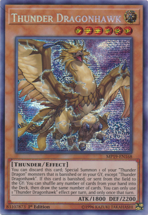 Thunder Dragonhawk [MP19-EN168] Prismatic Secret Rare | GnG Games