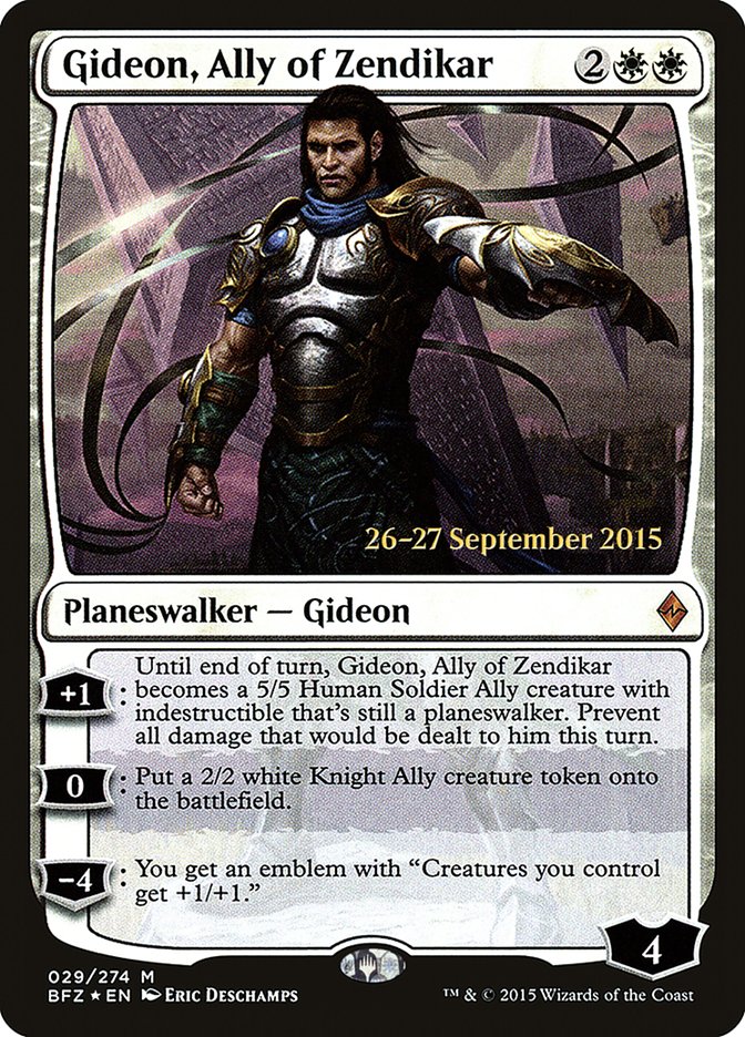 Gideon, Ally of Zendikar  [Battle for Zendikar Prerelease Promos] | GnG Games