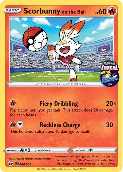 Scorbunny on the Ball (004/005) [Pokemon Futsal Collection] | GnG Games